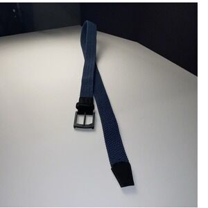 CUATER Men's Braided/Woven Belt Size 42 Regular Blue/Black Buckle Adjustable